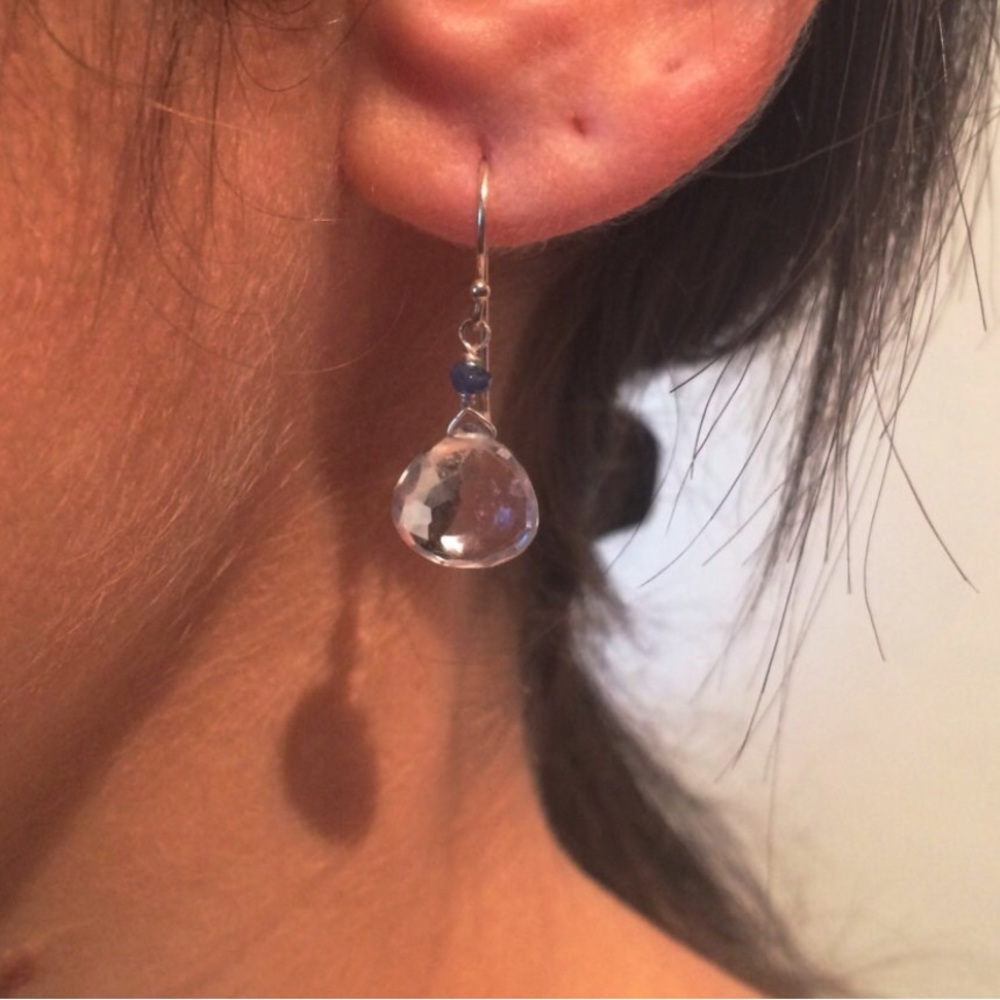 Blue Topaz Sterling Silver Drop Earrings